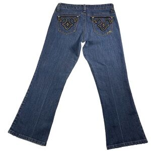 Southpole Jeans Womens 9 Bootcut Flare Mid Rise Medium Wash Pocket Bling Stretch